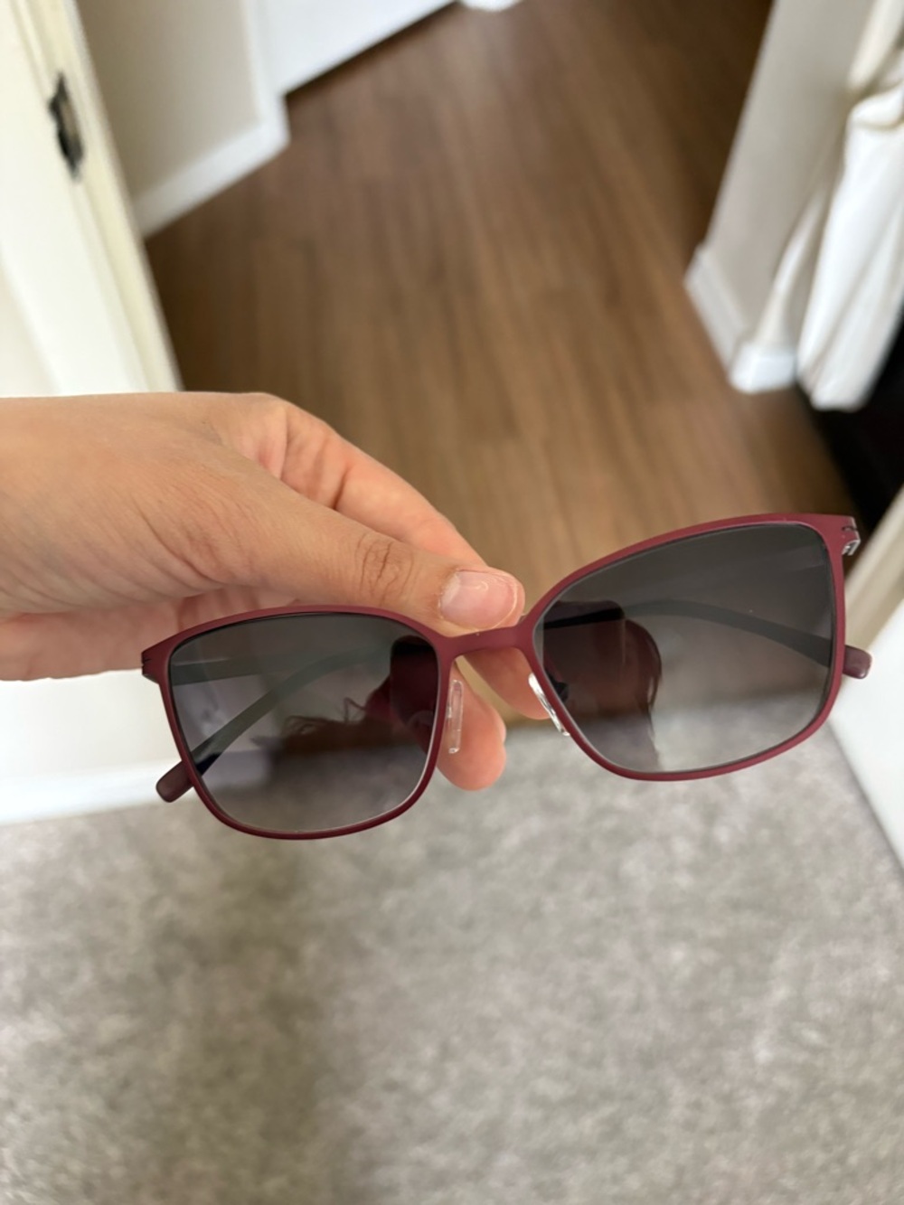 Matte Burgundy Square Women's Sunglasses